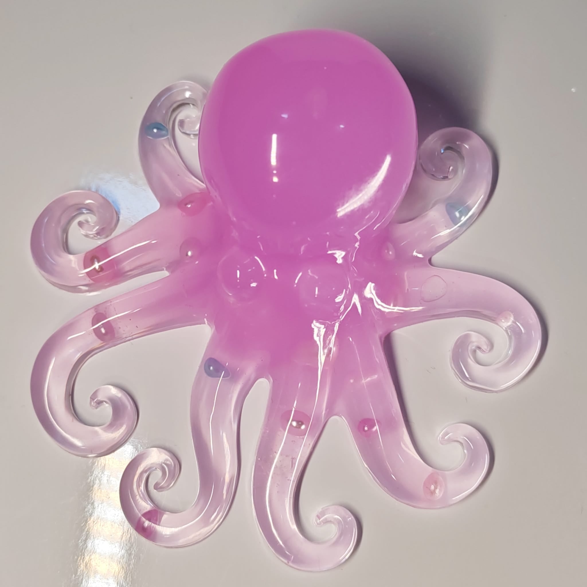 🐙 Polvo Decorativo em Resina Translúcida Rosa — 18,00 € — PORTES GRÁTIS