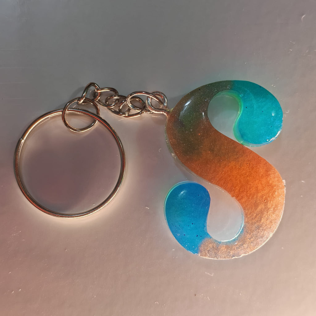 Porta-chaves Letra S – Duplo Tom Azul & Dourado - 5,00 € - PORTES GRÁTIS