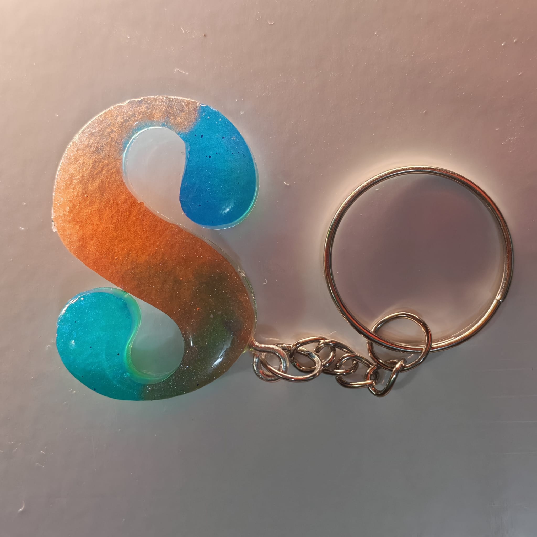 Porta-chaves Letra S – Duplo Tom Azul & Dourado - 5,00 € - PORTES GRÁTIS