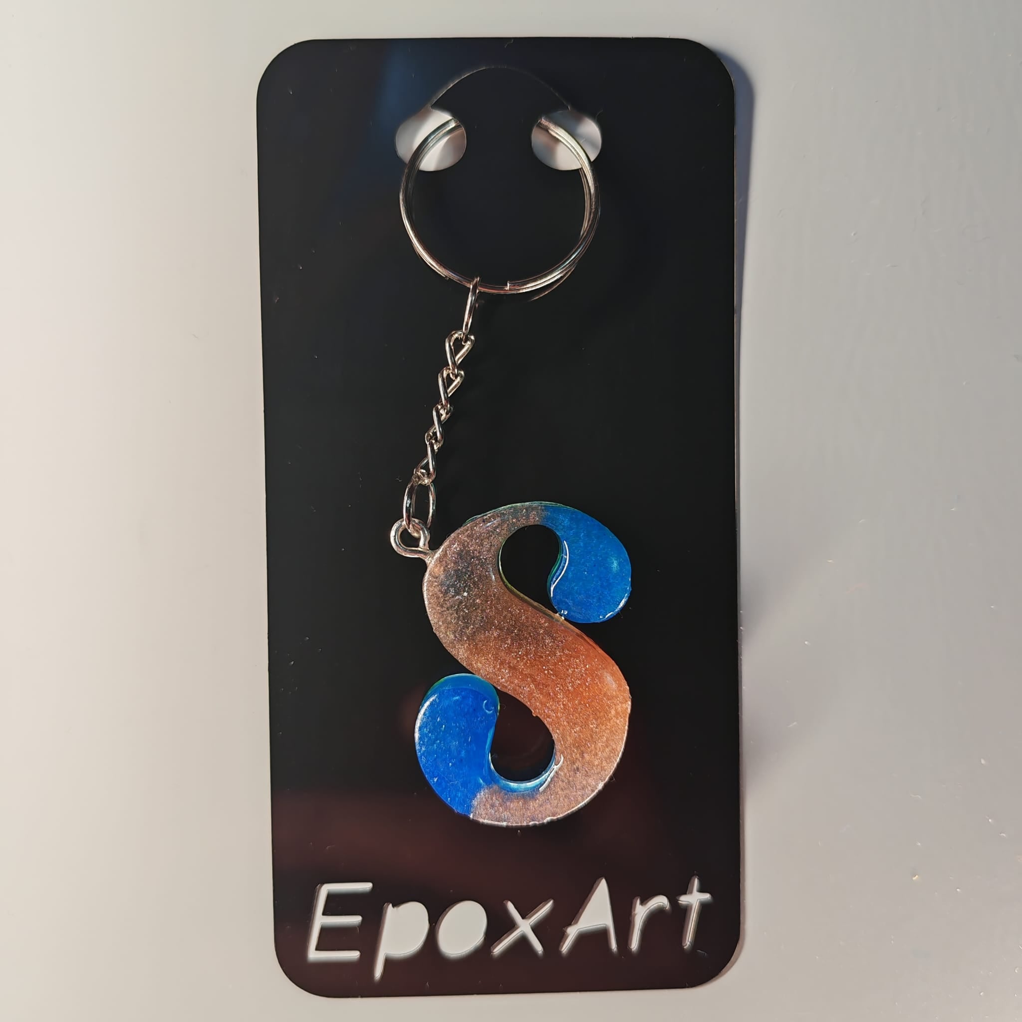 Porta-chaves Letra S – Duplo Tom Azul & Dourado - 5,00 € - PORTES GRÁTIS
