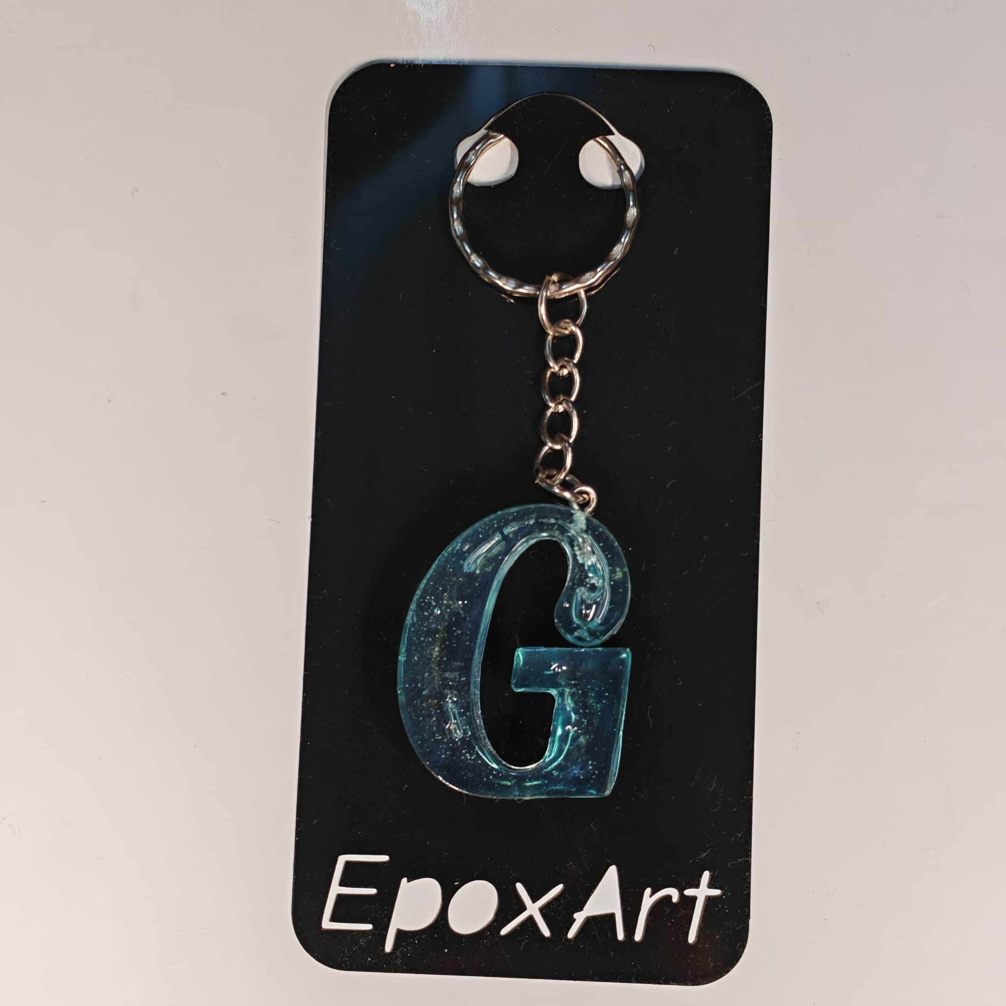 💎 Porta chaves Letra G em Resina Azul Translúcida - 5,00 € - PORTES GRÁTIS